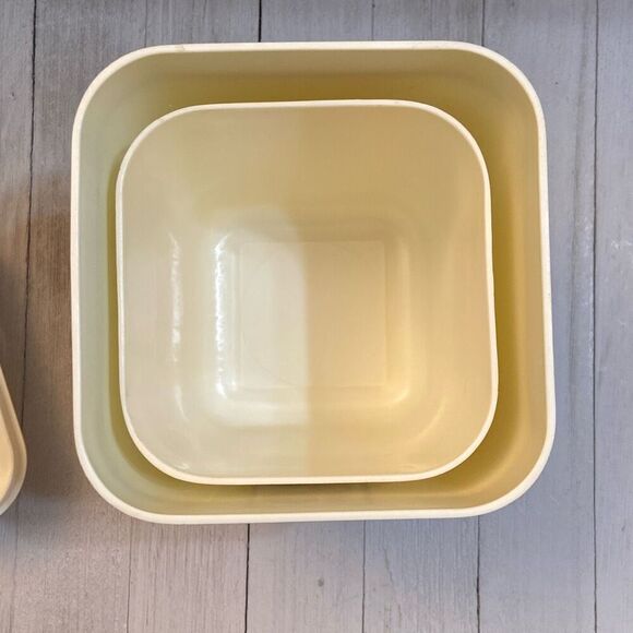 Set of 2 Vintage MCM Lustro-Ware Rooster Nesting Kitchen Canisters Brown Cream - Picture 8 of 12